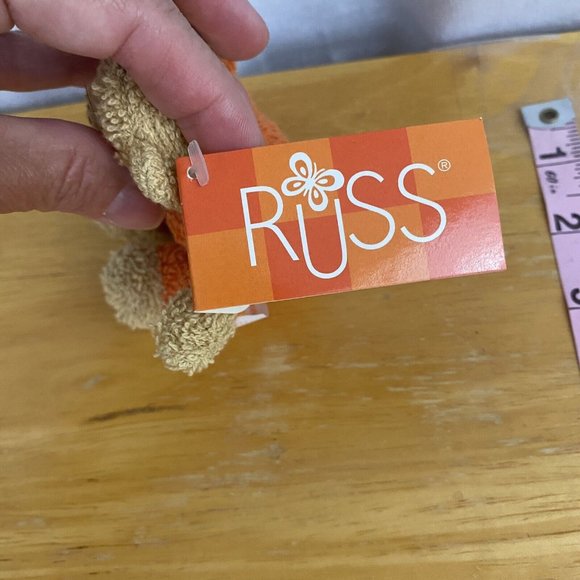 Vintage 4" RUSS BERRIE TERRY BEAR MINI pumpkin Stuffed Plush BEAN BAG - Picture 3 of 7